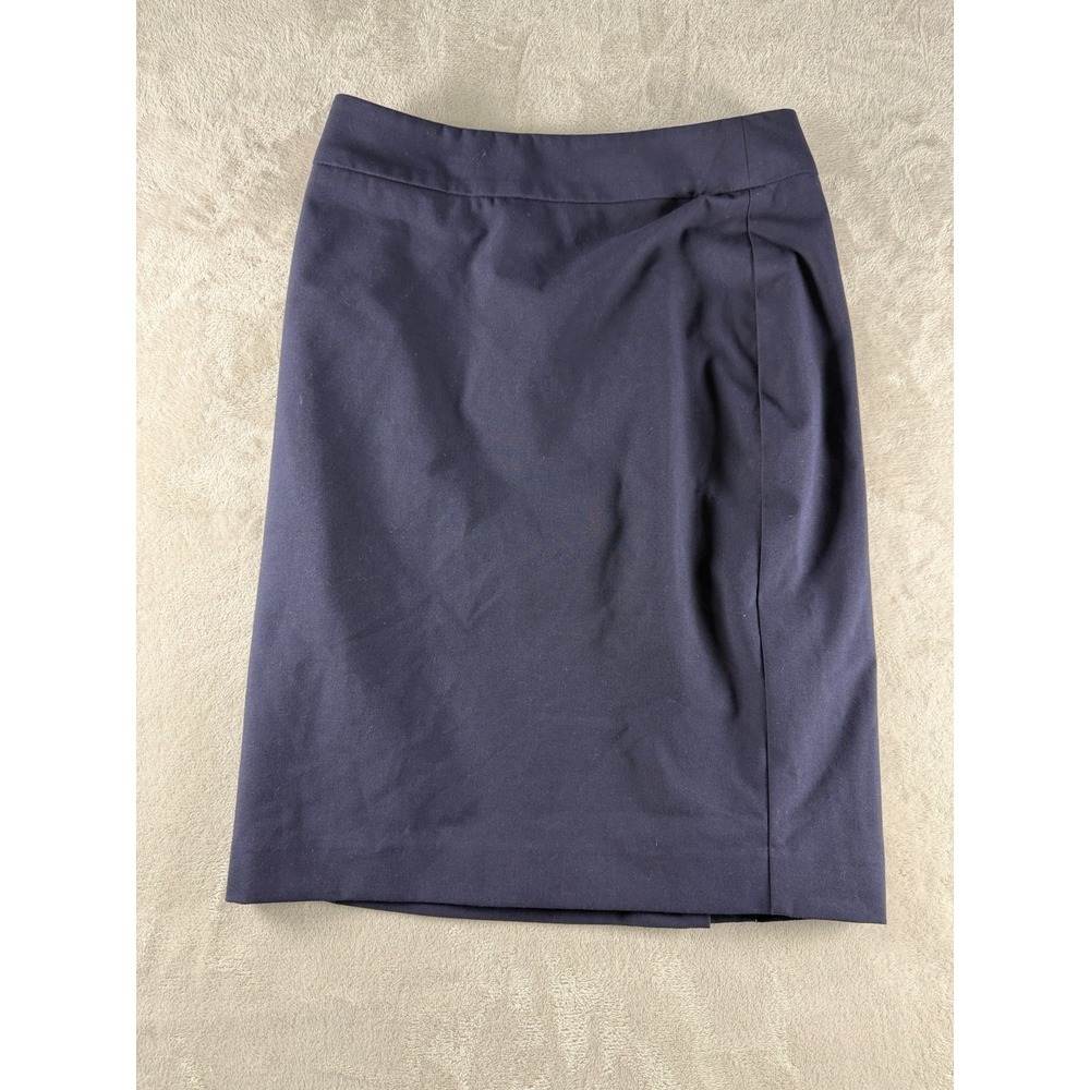 Ann Taylor Factory Navy Blue Knee Length Office Skirt Size 0